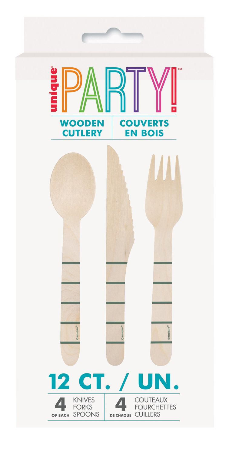 Wooden Botanic Striped Cutlery Set (12)