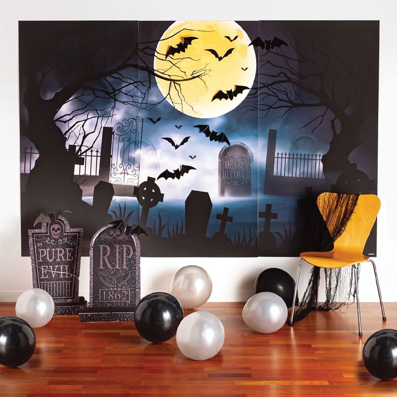 Graveyard Deluxe Backdrop Kit 65&quot; X 100&quot; (3 sheets)