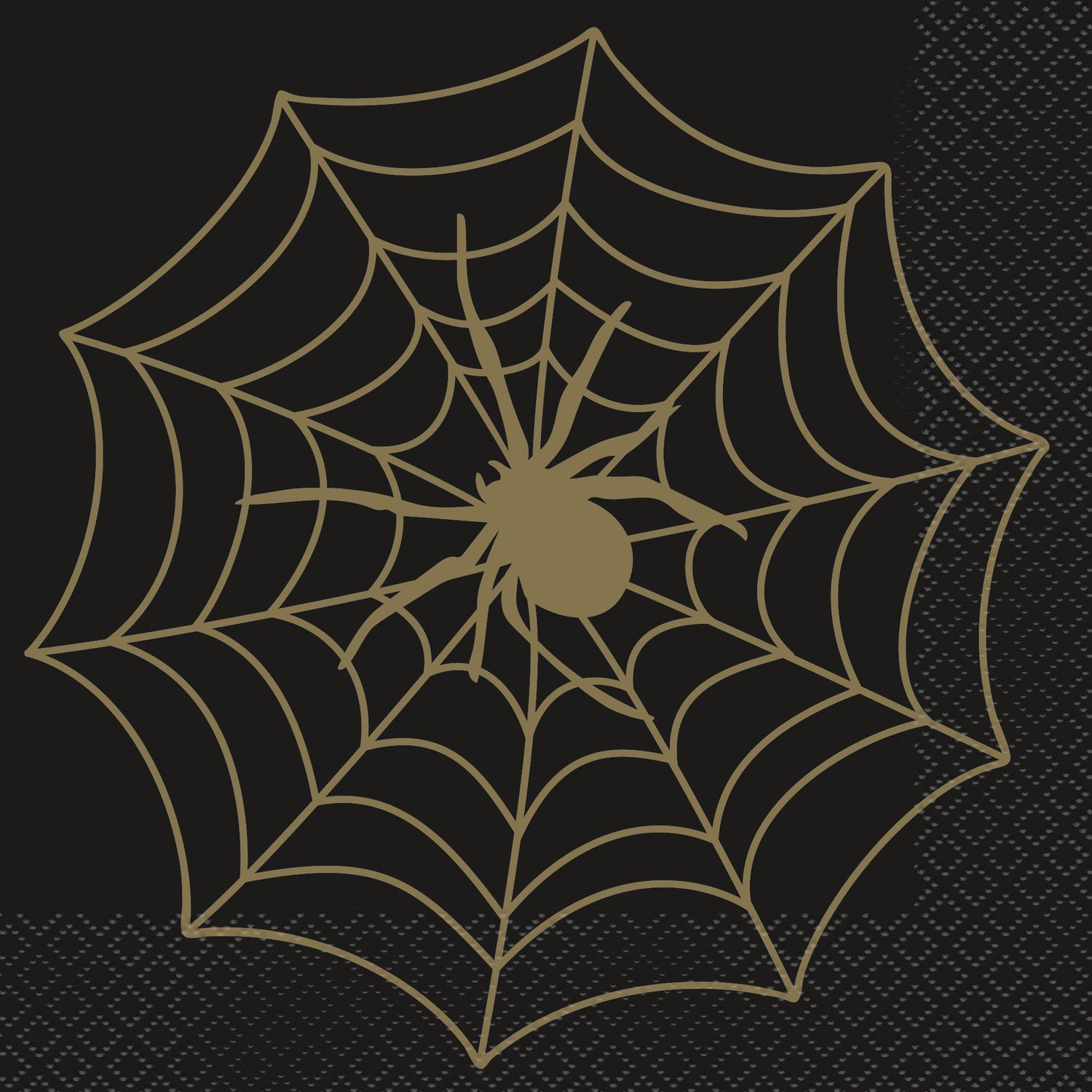 Black and Gold Spider Web Lunch Napkin