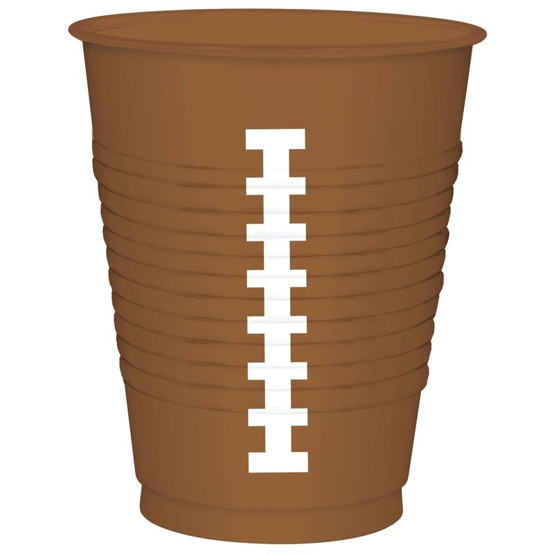 Football Plastic Cups, 16 oz. (25)
