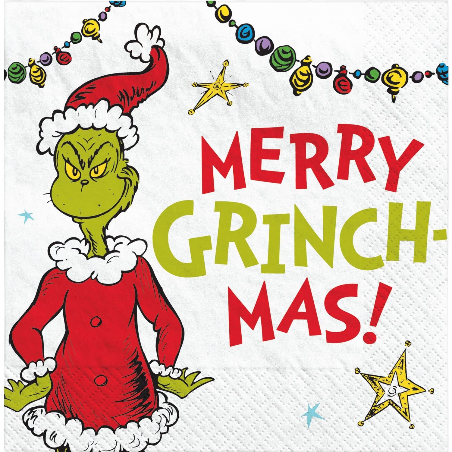 Traditional Grinch Merry Grinchmas Beverage Napkin (16)