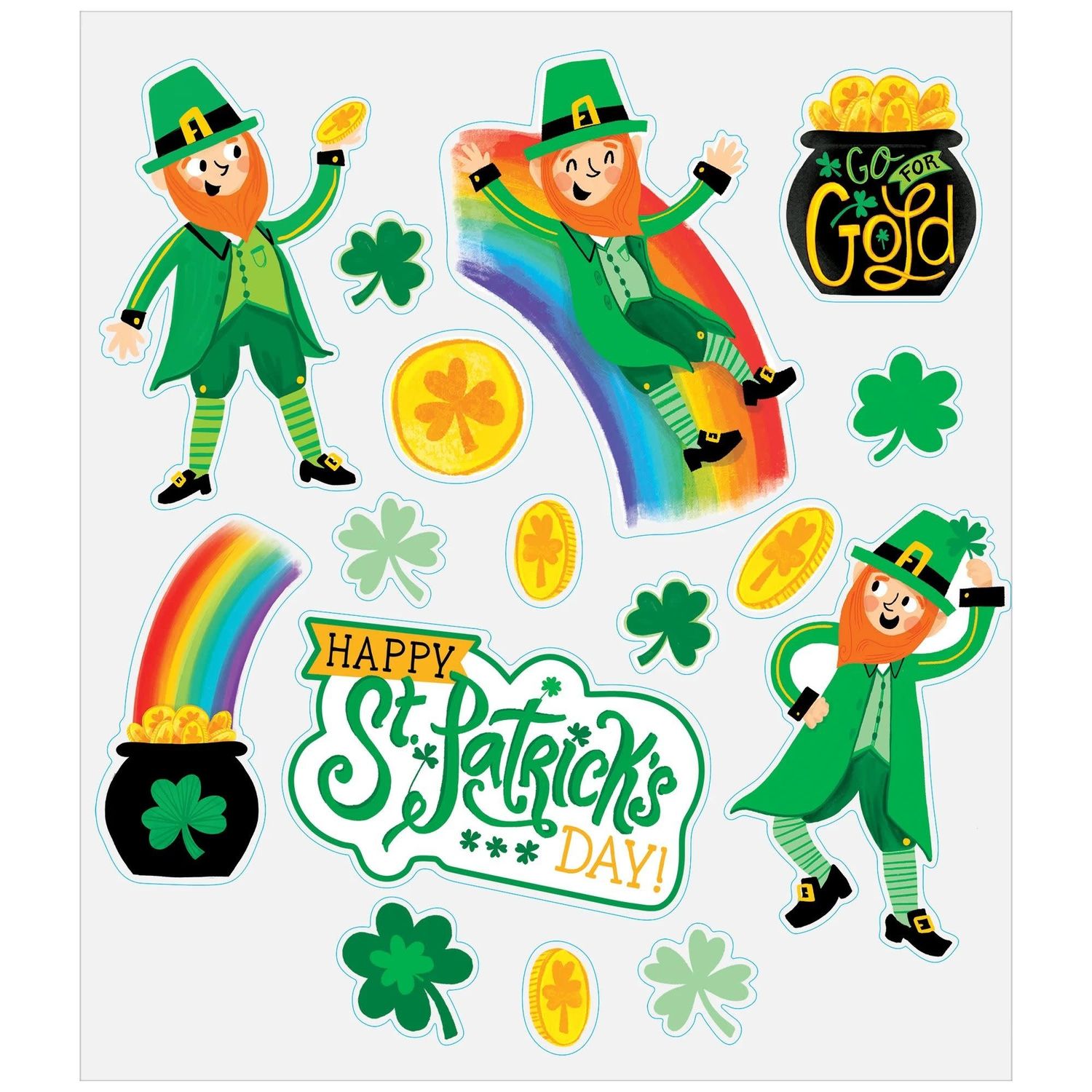 Happy St&#39;s Pats Themed Window Decoration 17&quot; x 12&quot;