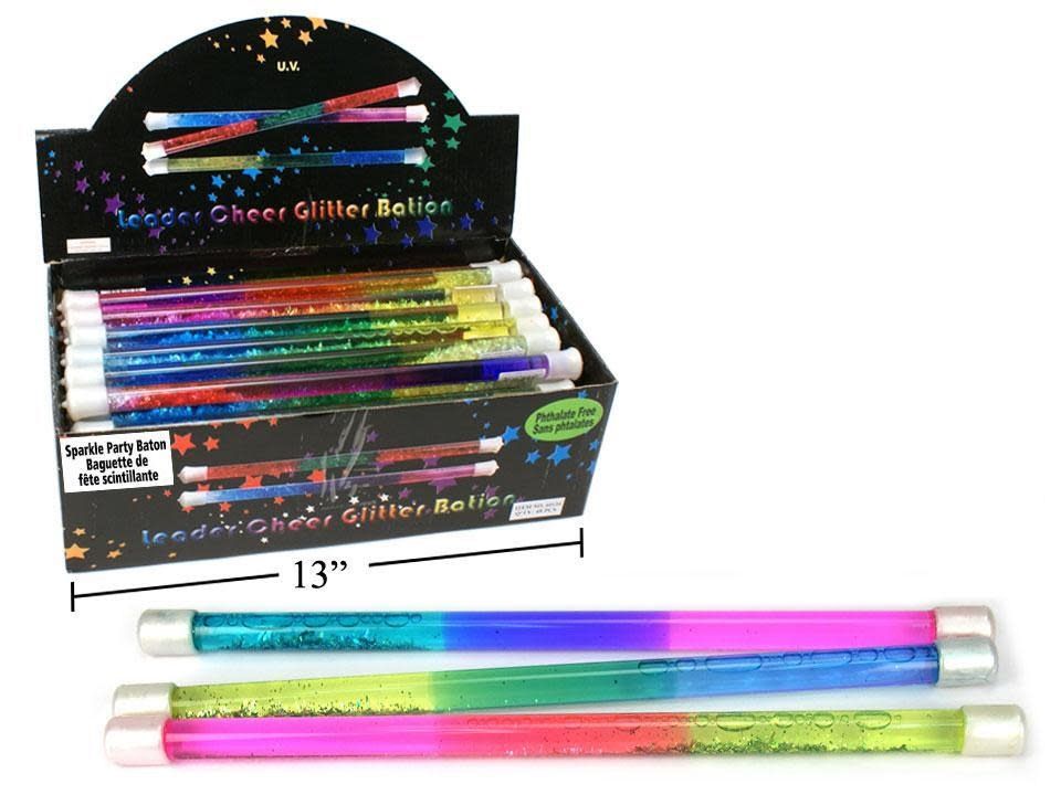 12&quot;Water Filled Sparkle Party Baton  Phthalate Free