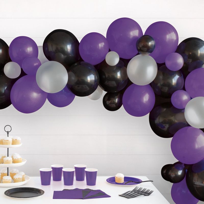 Black/Silver/Purple Balloon Arch Kit