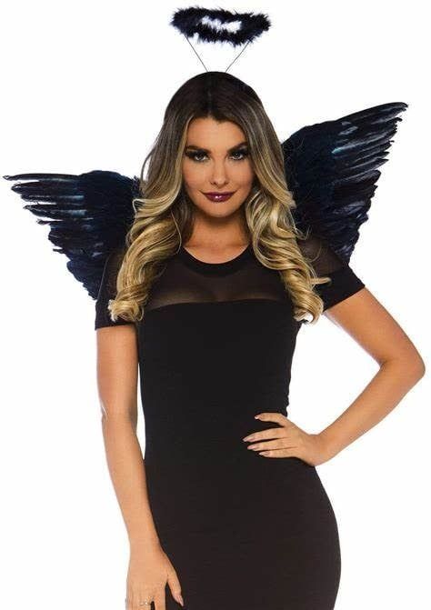 Angel Accessory Set Black (Wings &amp; Halo)