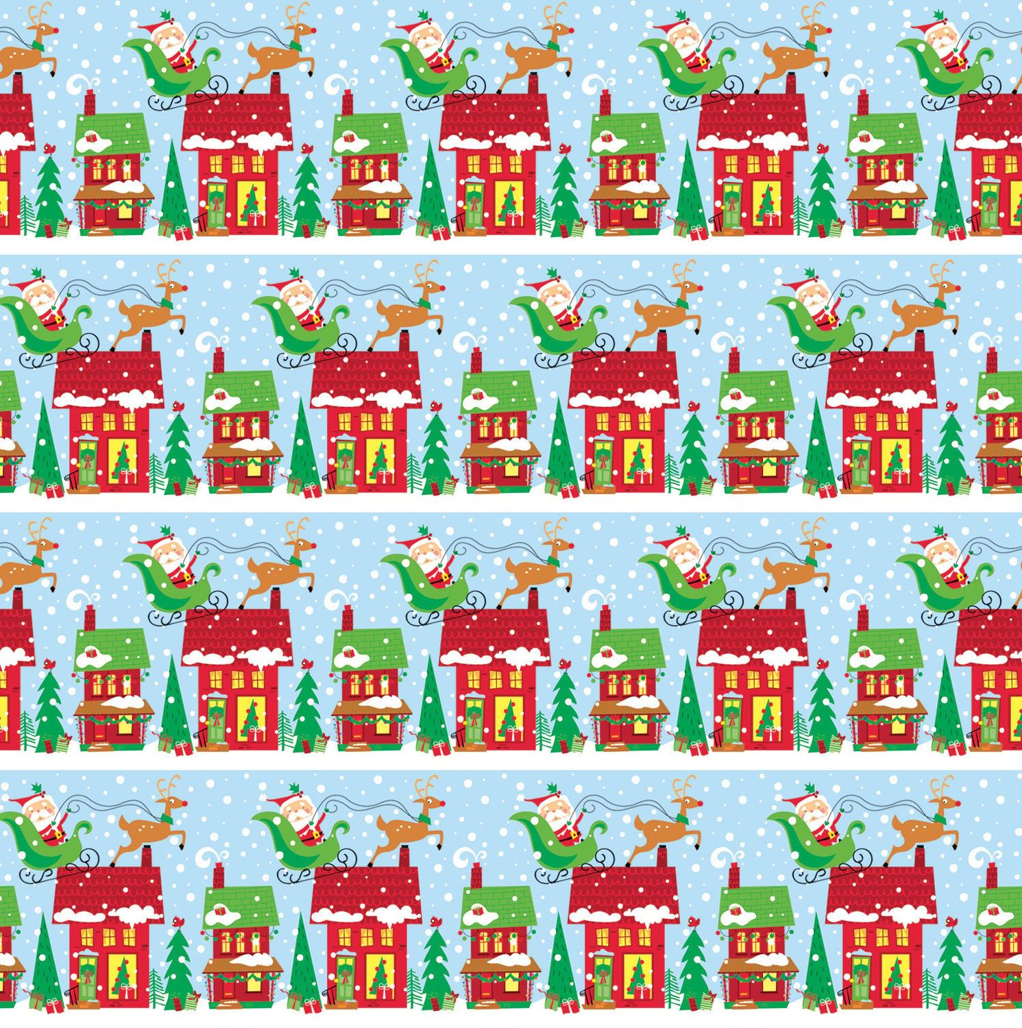 Colourful Santa Gift Wrap 30&quot;X5FT