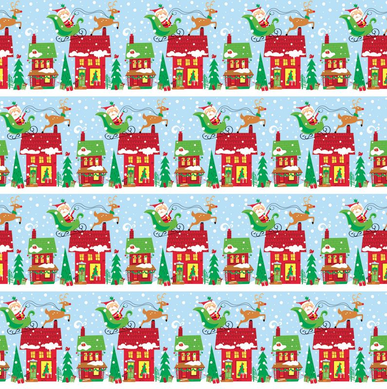 Colourful Santa Gift Wrap 30&quot;X5FT