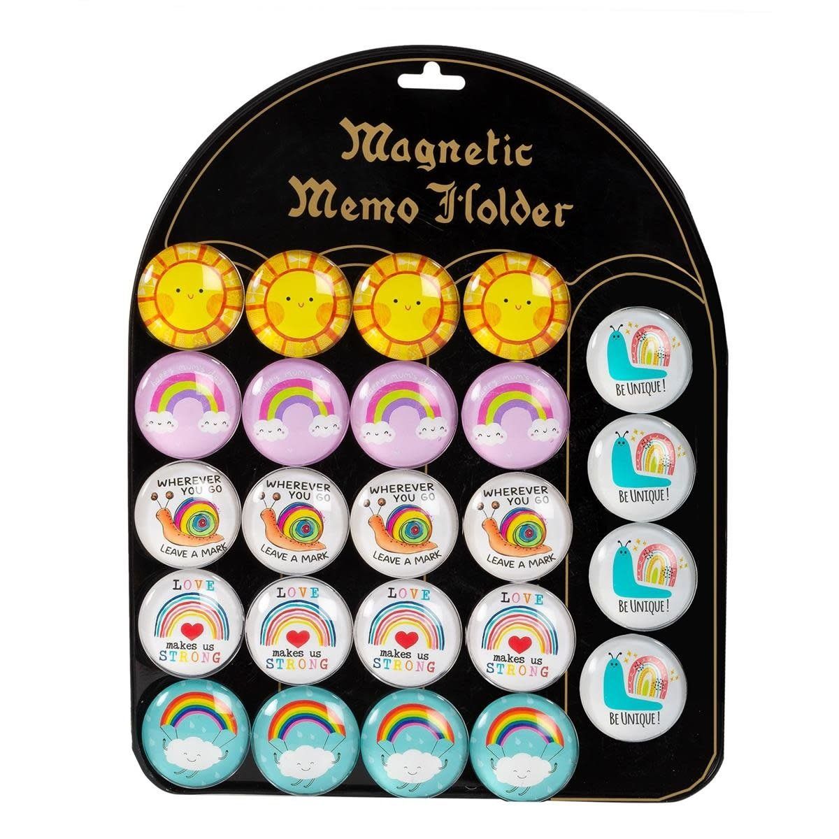 Happy Day Round Glass Magnet 1.5&quot;, 6 Asstd, 24