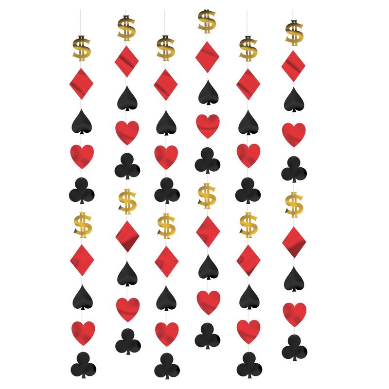Casino Foil String Decorations 7&#39; Strings (6)