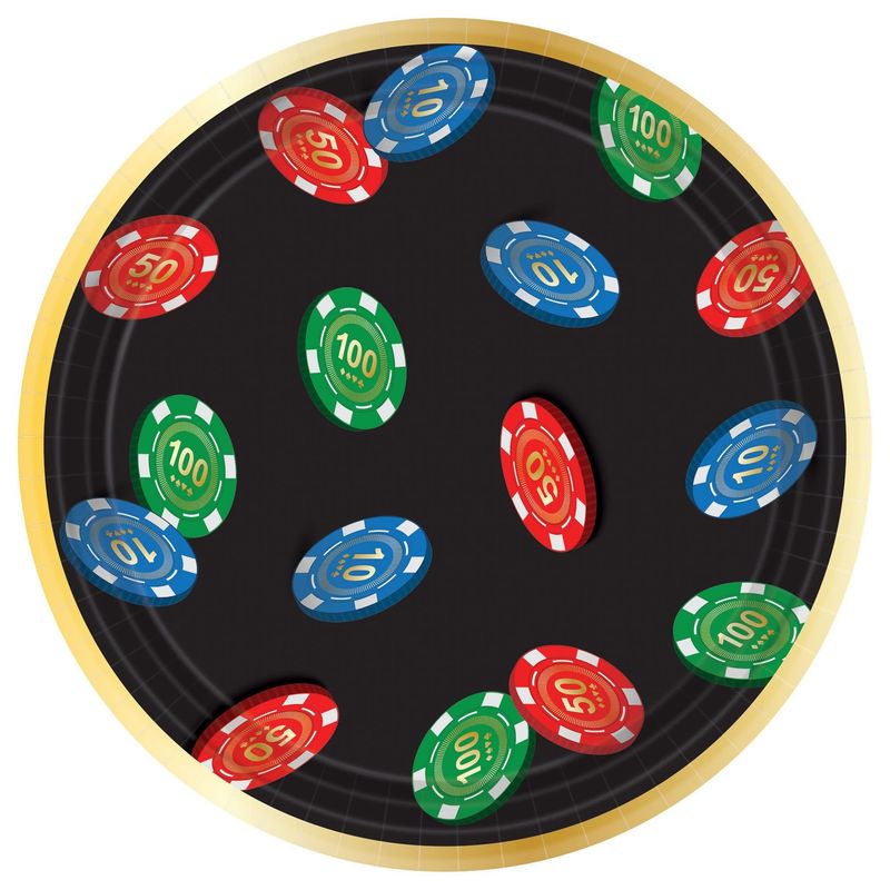 Roll The Dice Round Plates, 7&quot; (8)