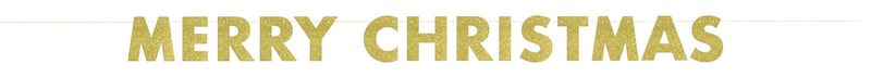 Gold Glitter Merry Christmas Banner 9FT