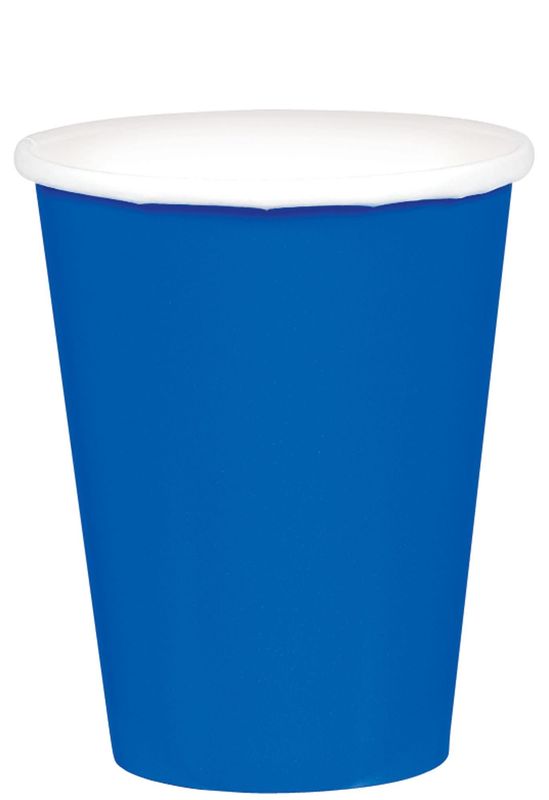 9 oz. Paper Cups, Mid Ct. - Bright Royal Blue (20)