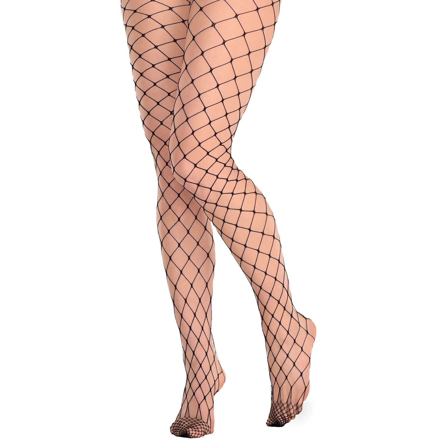 Black Big Diamond Net Stockings - Adult Standard