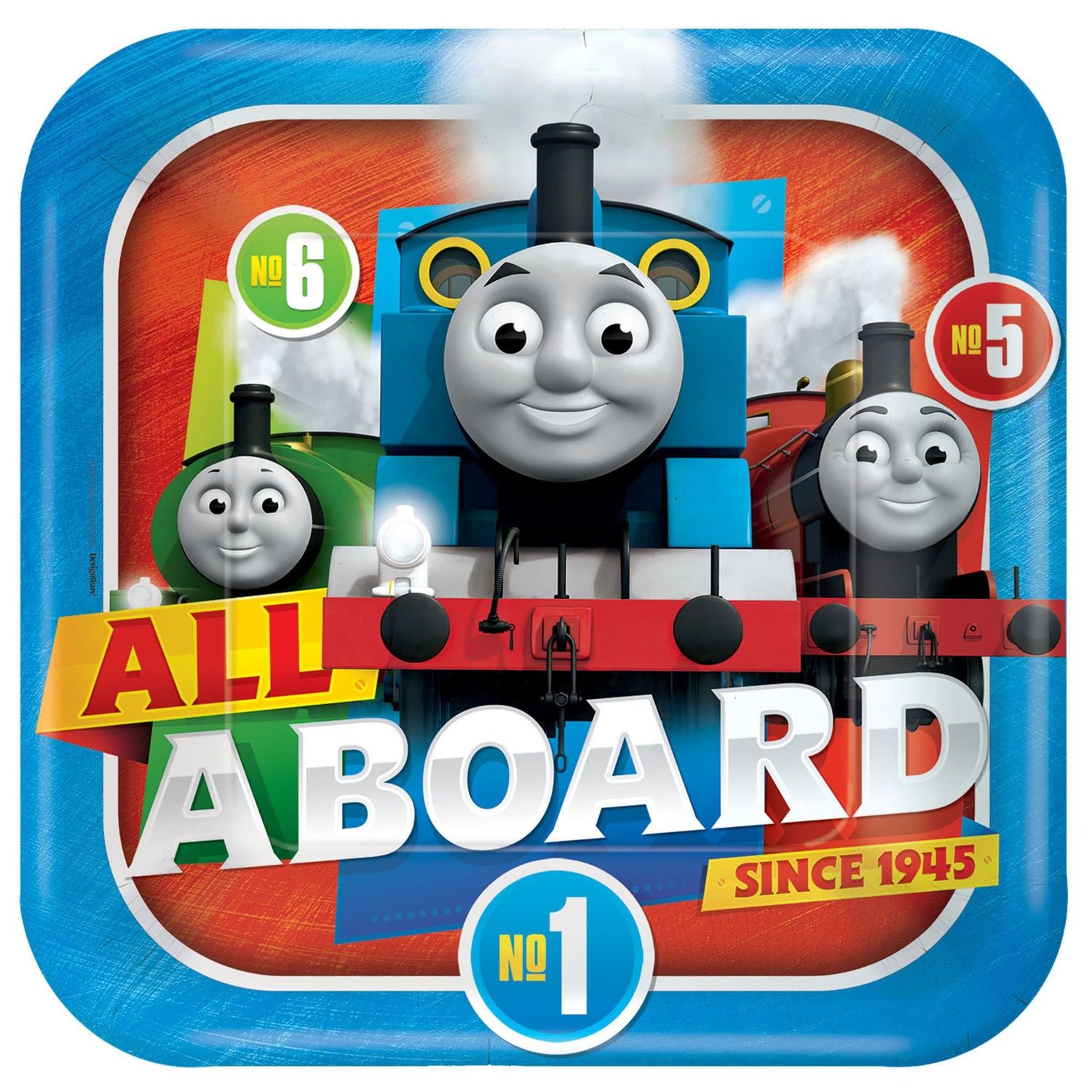 Thomas All Aboard Square Plates, 9&quot; (8)