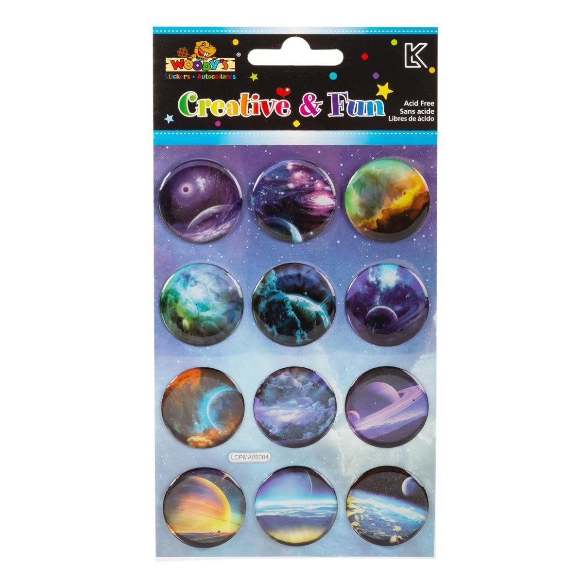Woody&#39;s, 4&quot; x 6&quot; Crystal Stickers, Universe