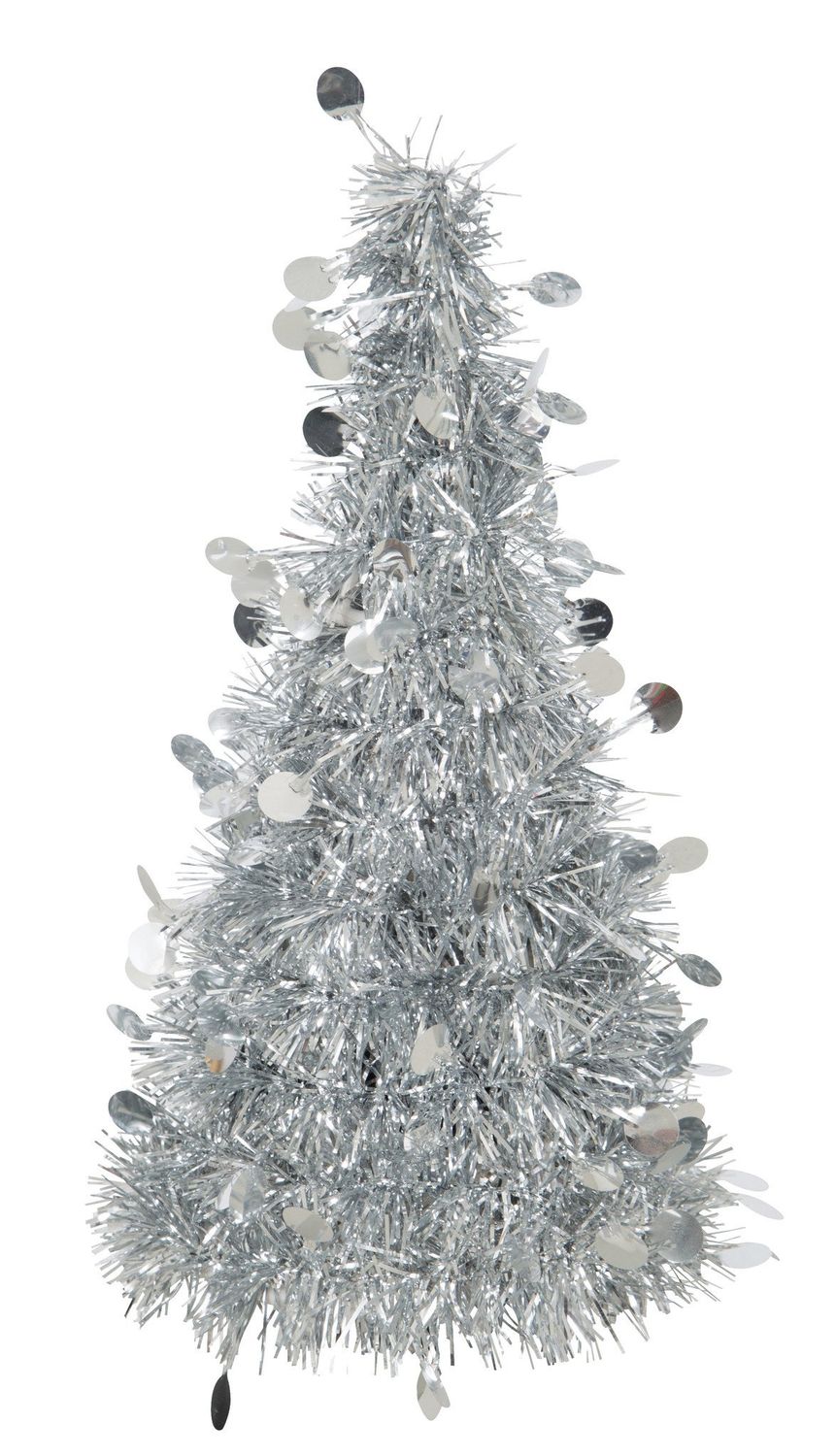Silver Tinsel Tree Centerpiece 10&quot;