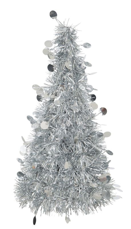 Silver Tinsel Tree Centerpiece 10&quot;