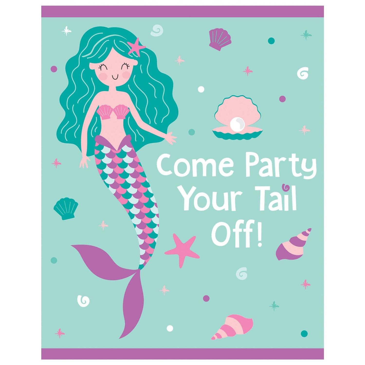 Birthday Mermaid Postcard Invitations  (8)