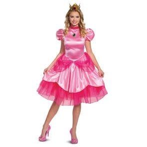 Women&#39;s Princess Peach Deluxe Adult Costume Small (4-6) Super Mario