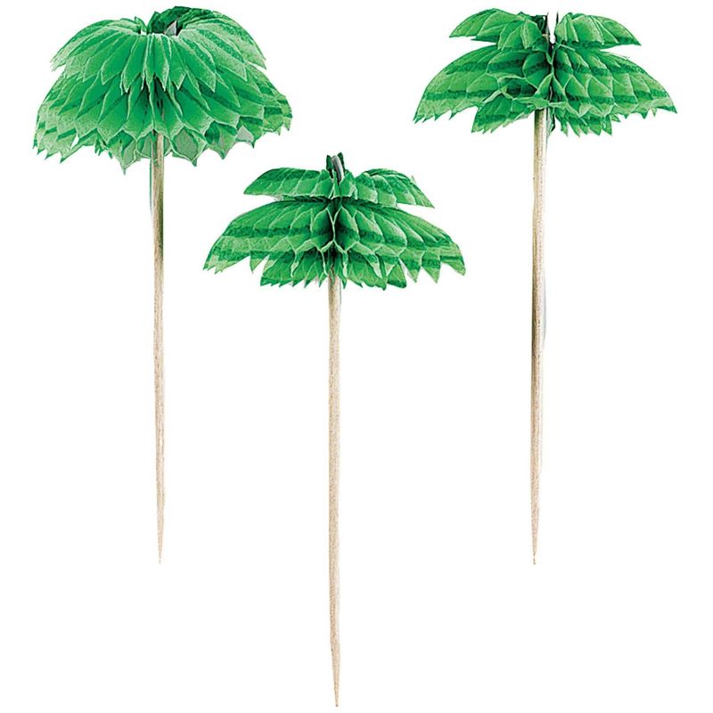 Palm Tree Honeycomb 4&quot; Picks (12)