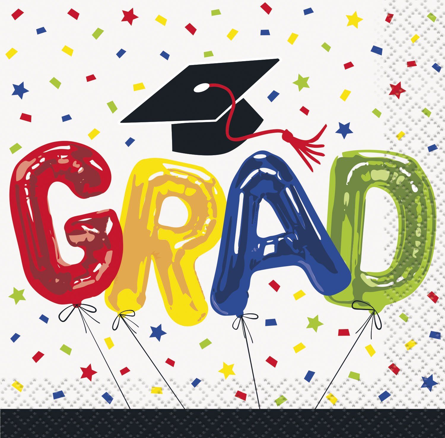 Letter Balloon Grad Beverage Napkins (16)