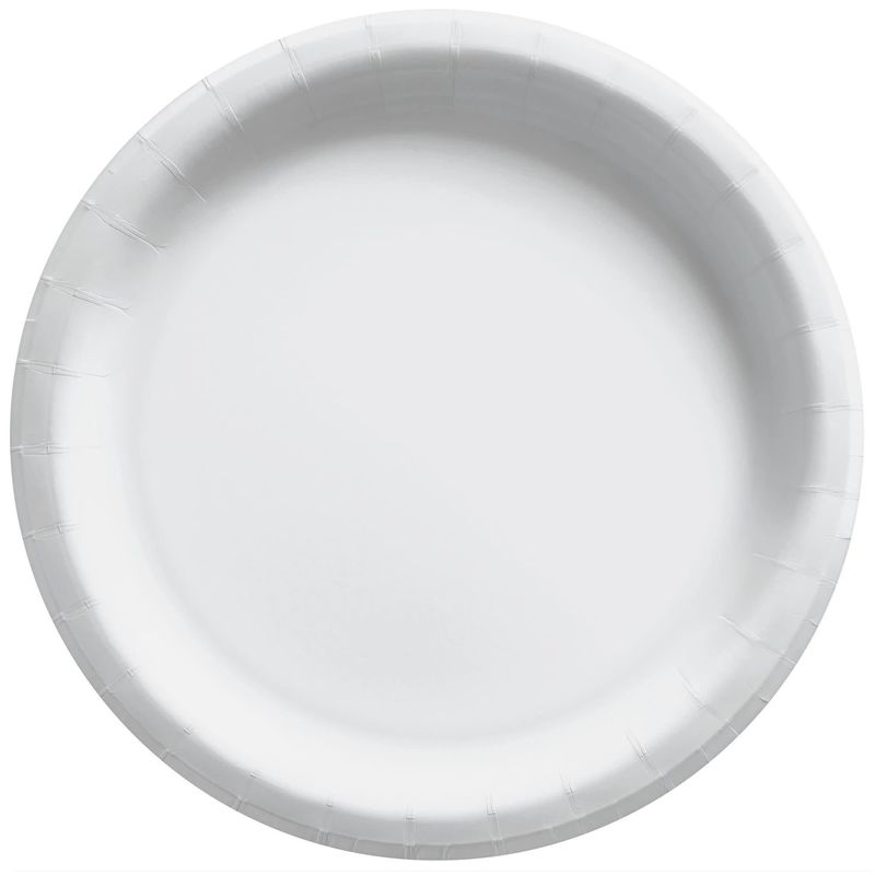 6 3/4&quot; Round Paper Plates, Mid Ct. - Frosty White (20)