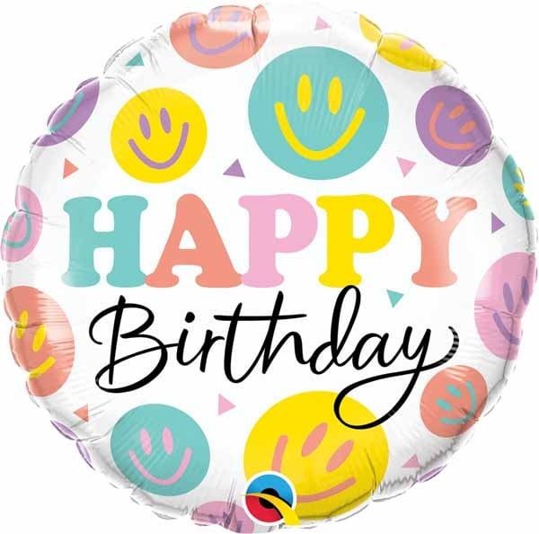 HBD Colourful Smiles 18&quot; Mylar Balloon