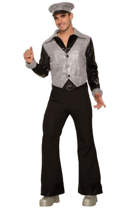 Men&#39;s Silver Fox Shirt with Attached Vest Standard Costume