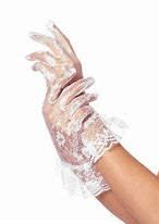 White Floral Stretch Lace Gloves