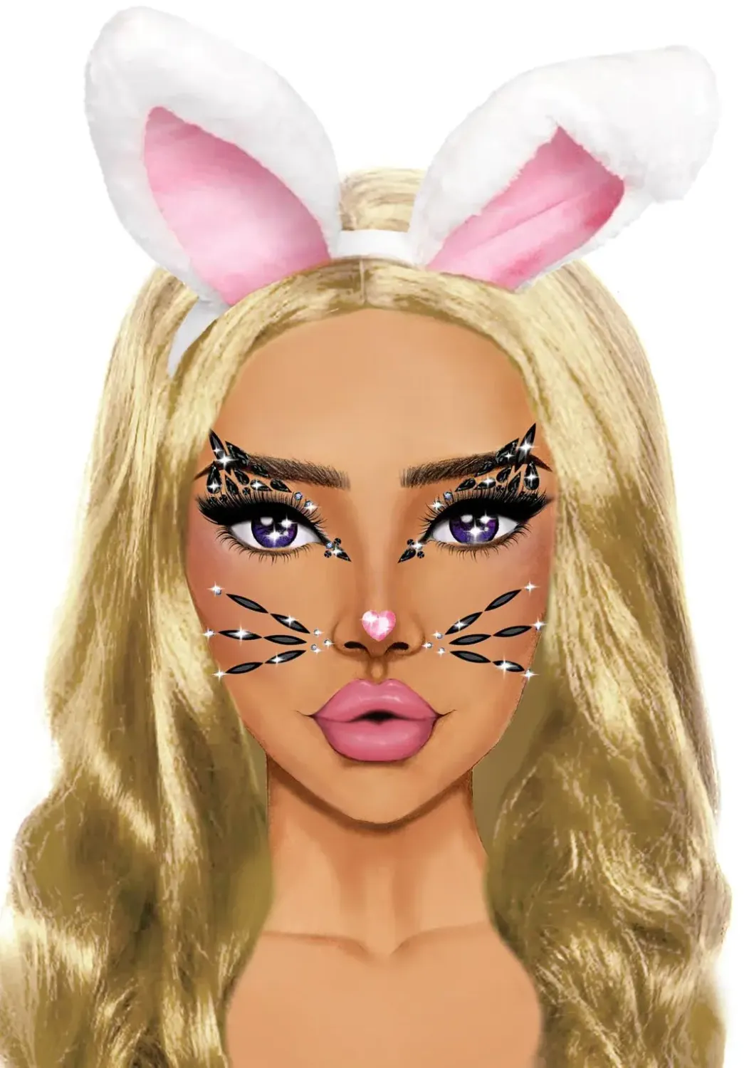 Animal Adhesive Face Jewel Stickers