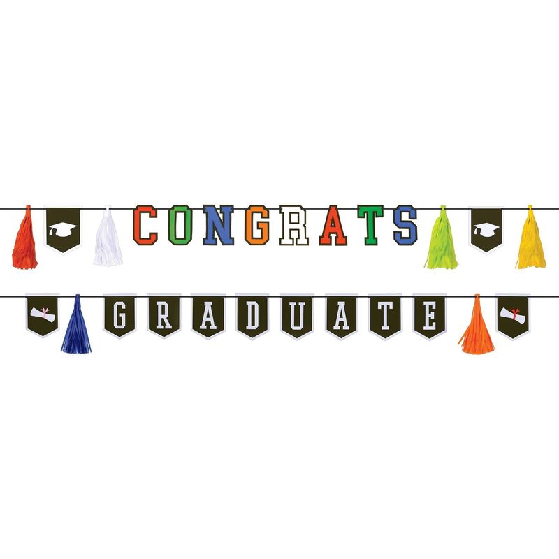 Congrats Graduate Pennant Banner Kit Multicolor (12" x 10')