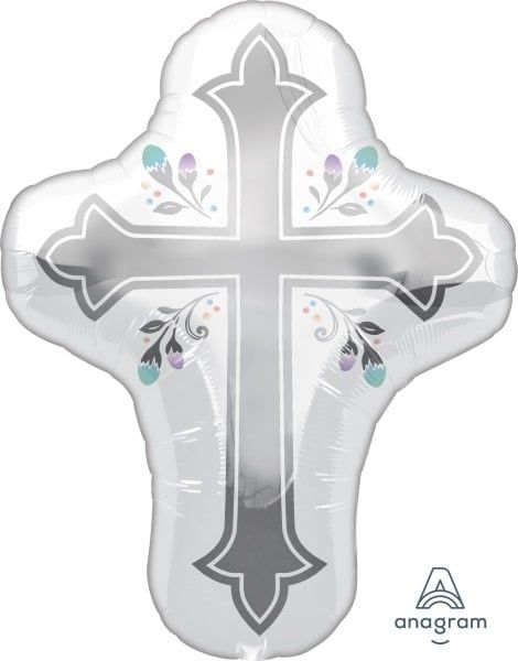 Holy Day Cross 28&quot; Mylar Balloon