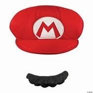 Super Mario Adult Hat &amp; Mustache Kit