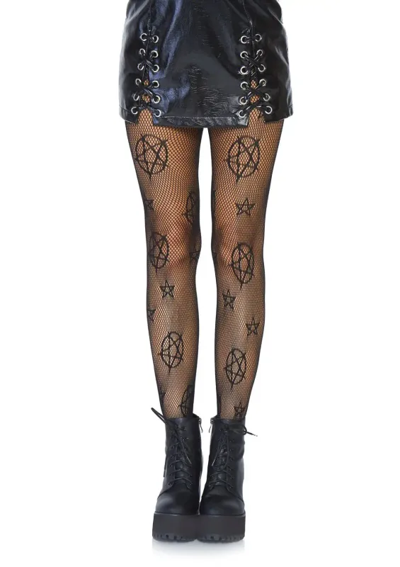 Black Occult Net Pantyhose