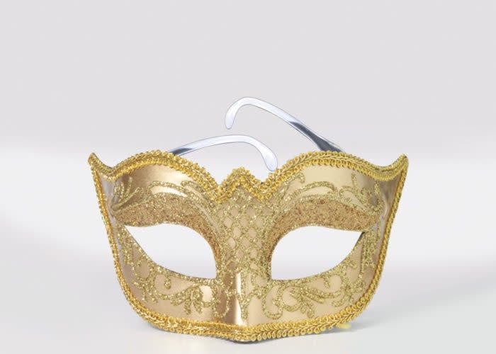 Gold Venetian Mask with Eyeglass Arms