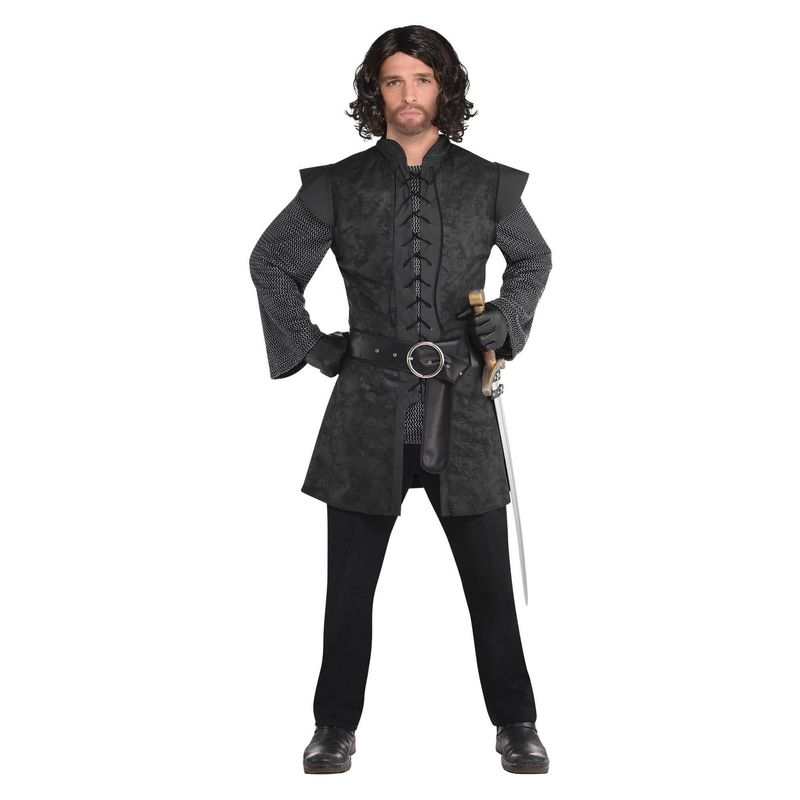 Men&#39;s Black Warrior Tunic - Adult Standard Costume  (Fits up to size 44)