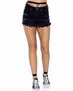 Black Fence Net Footless Tights