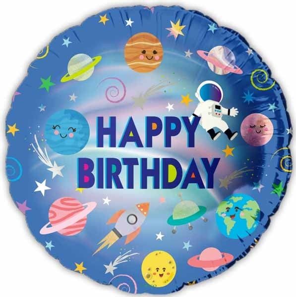 Happy Birthday Planets 18&quot; Mylar Balloon
