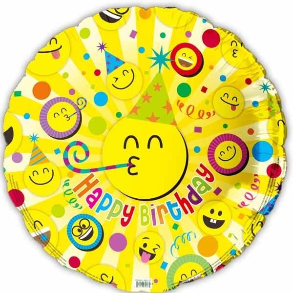 Happy BDay Smiley Face 18&quot; Mylar Balloon