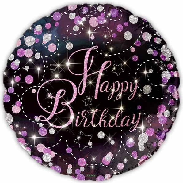 Happy Birthday Pink Dots 18&quot; Mylar Balloon