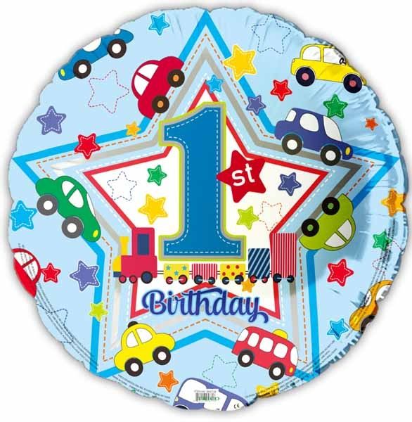 Happy 1ST BDay Blue 18&quot; Mylar Balloon