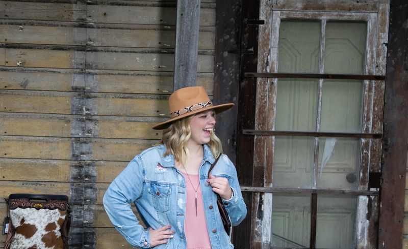 Fanny Snake Trim Wool Fedora