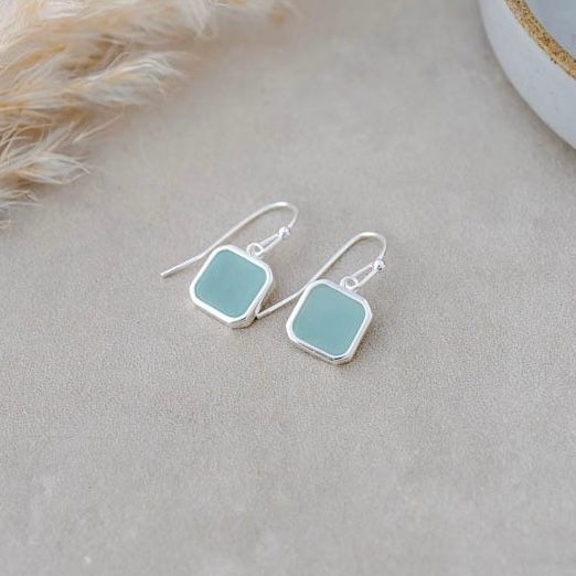 Florence Earrings, Color: Silver, Size: Amazonite