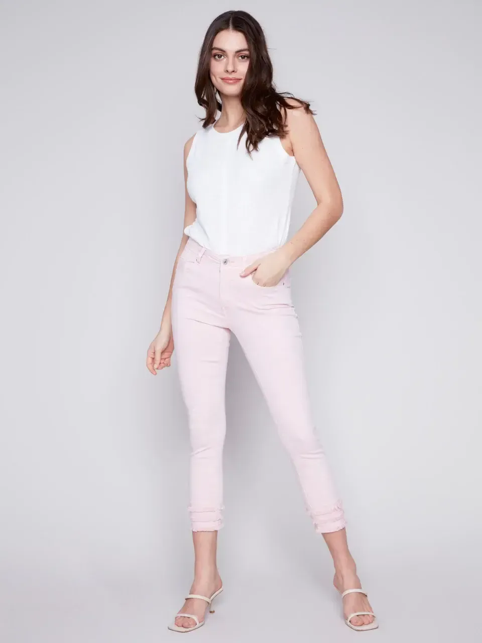 Charlie Frayed Hem ankle Jean C5147W