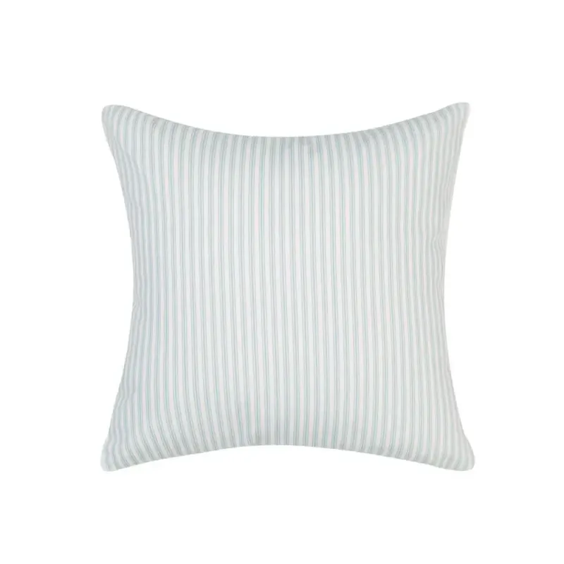 MP Vintage Ticking Soft Green Feather Pillow - 18 x 18