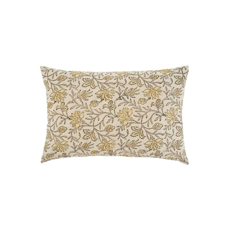 16x24 Carolina Block Print Pillow Yellow