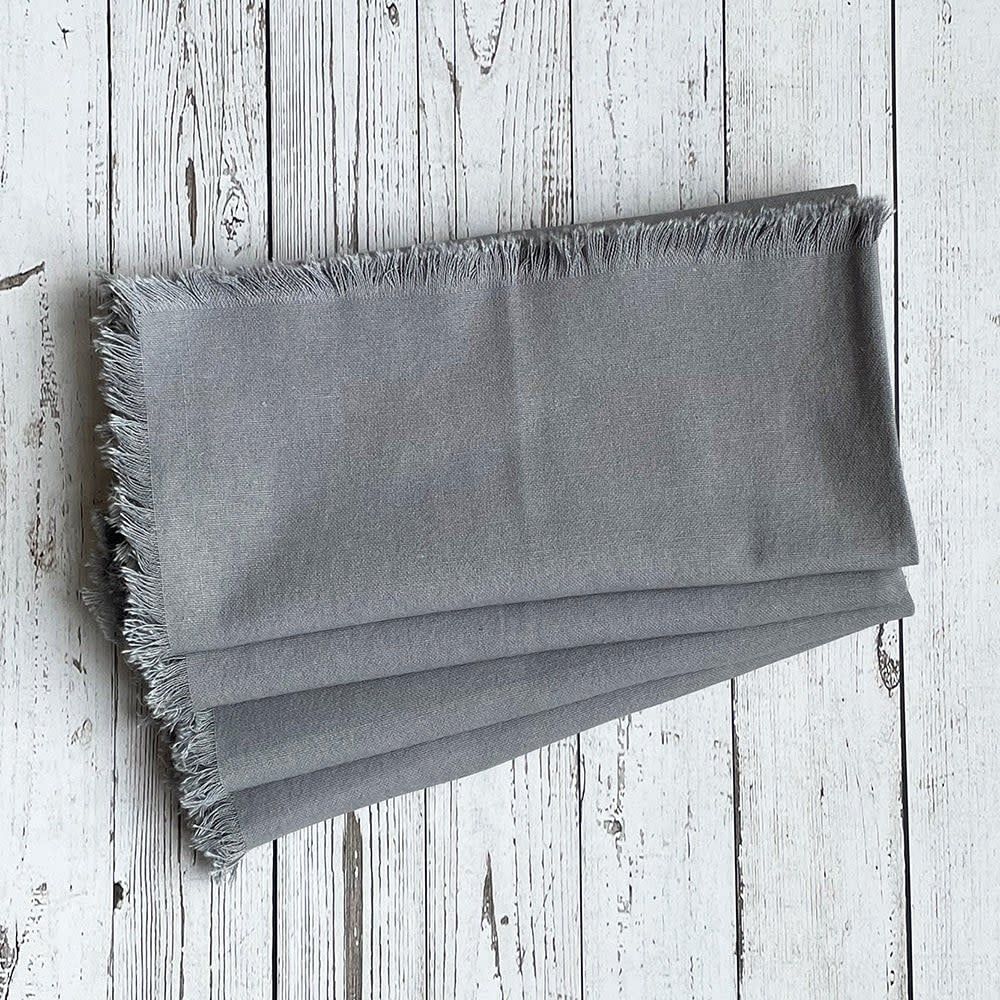 Fringed Napkins - Slate - Set of 4