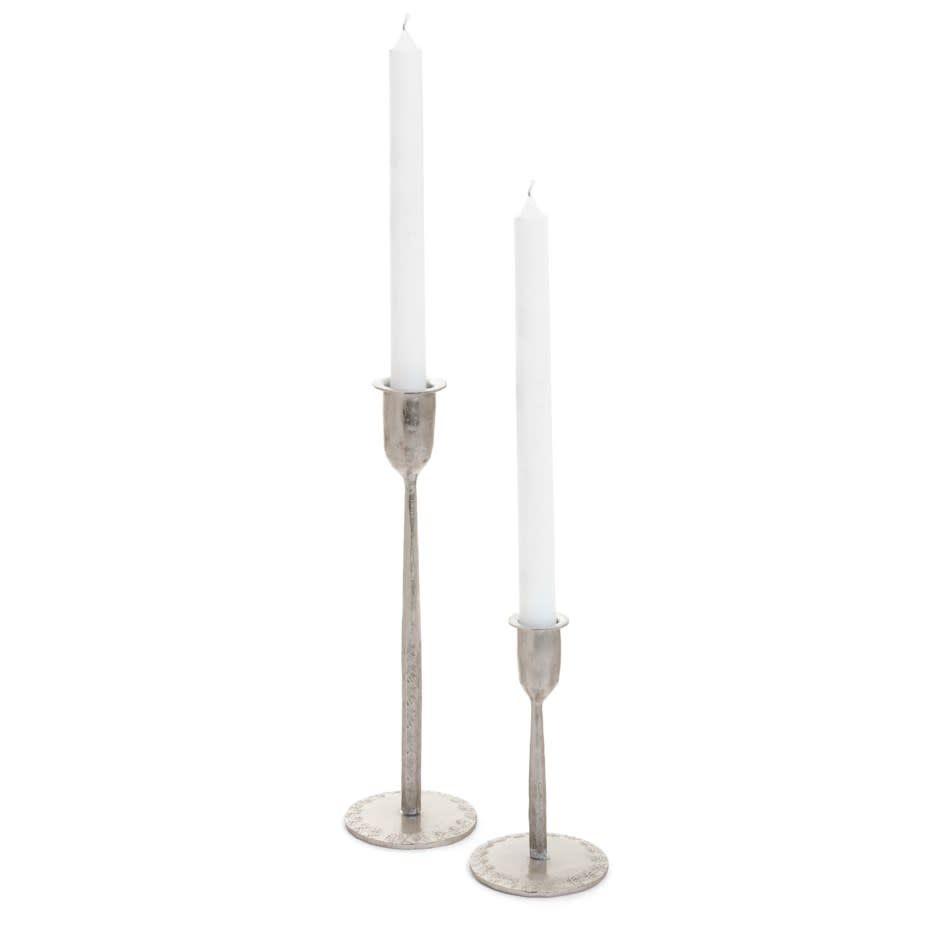 Large Iron Nickel Candle Holder