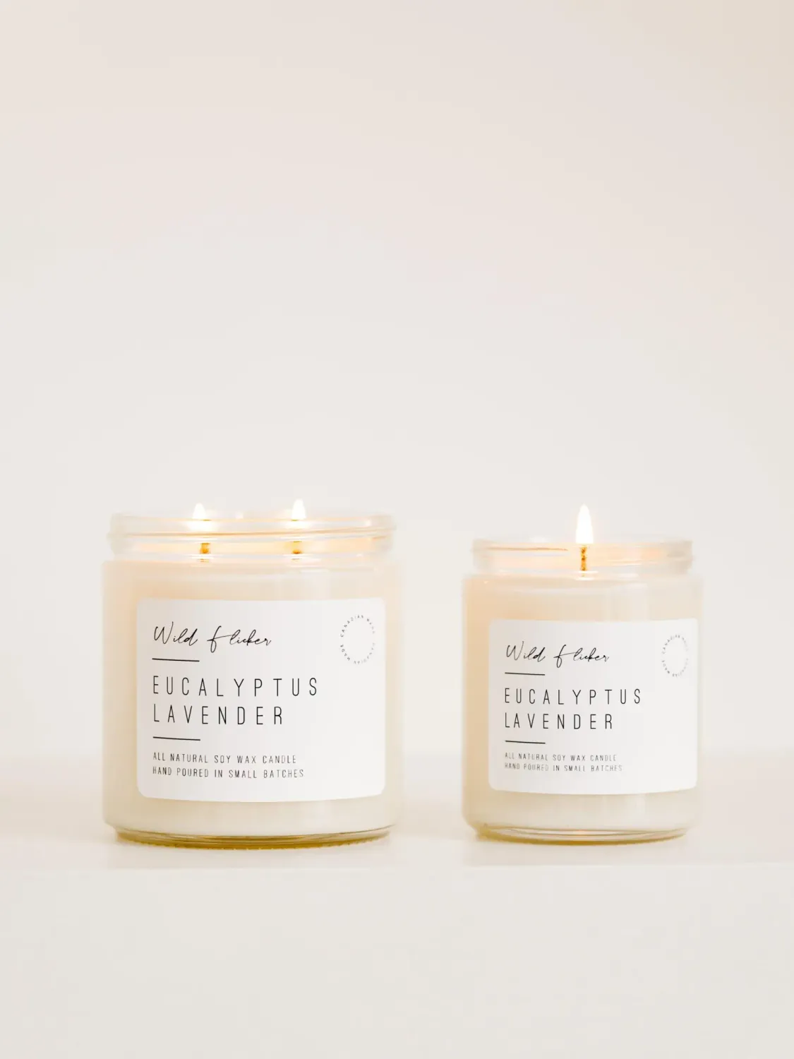 Soy Double Wick Candle - 16 oz, Scent: Eucalyptus Lavender