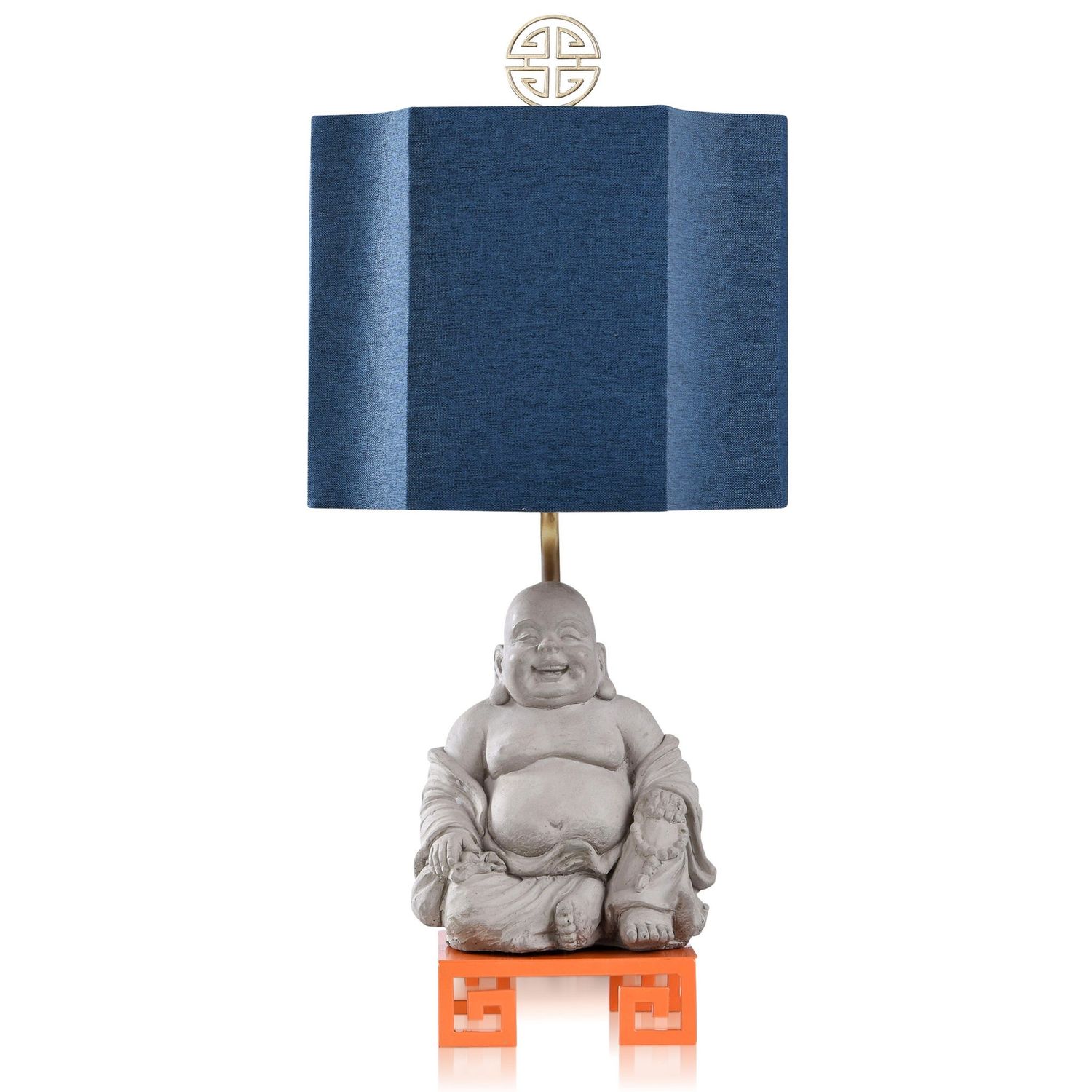 Concrete and Metal Buddha Lamp